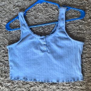 Blue cami crop top